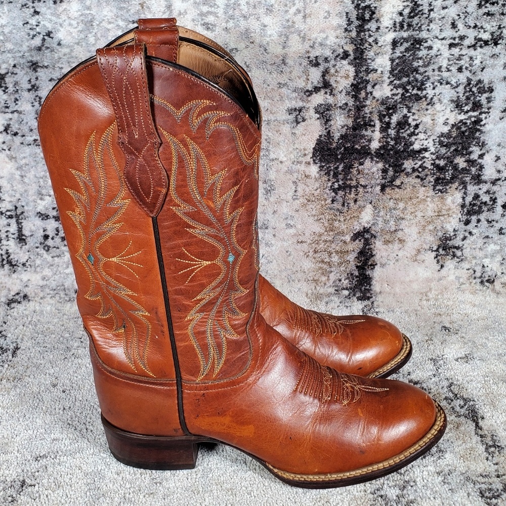Larry Mahan Women's Vintage Western Boots Brown Leather Size 6.5